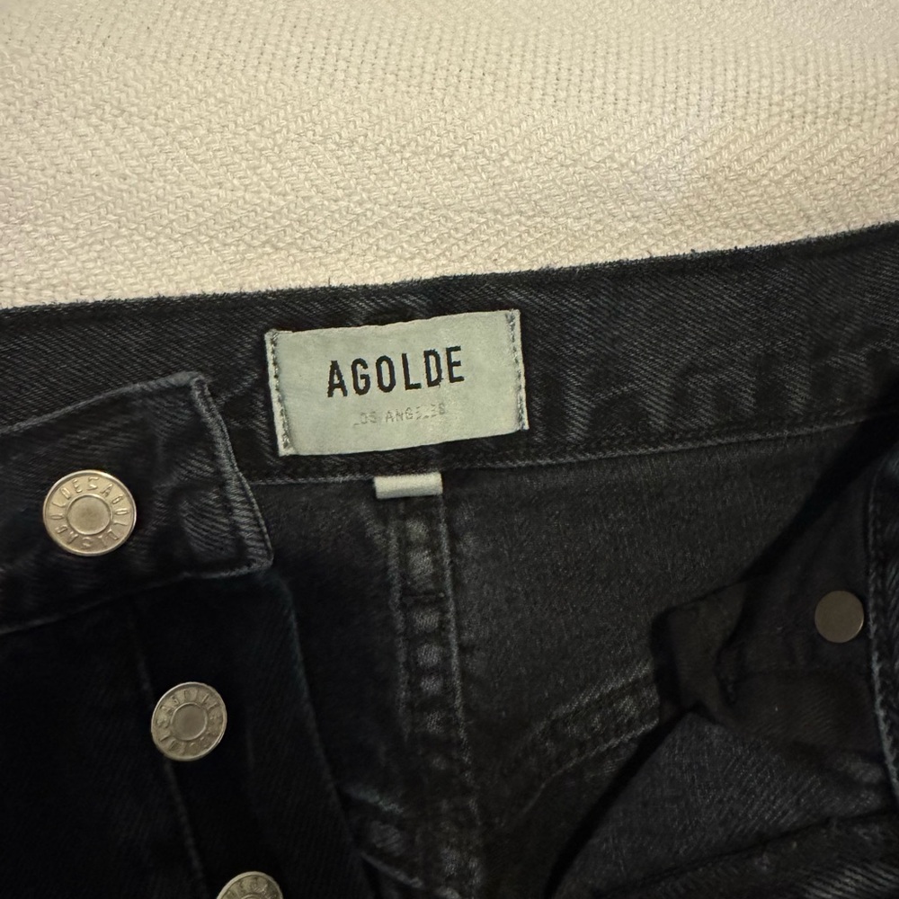 Agolde Riley High Rise Straight Crop in Contraband - Picture 3 of 5